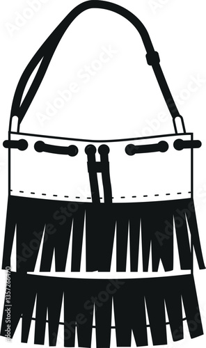 Black-and-white female bag boho style