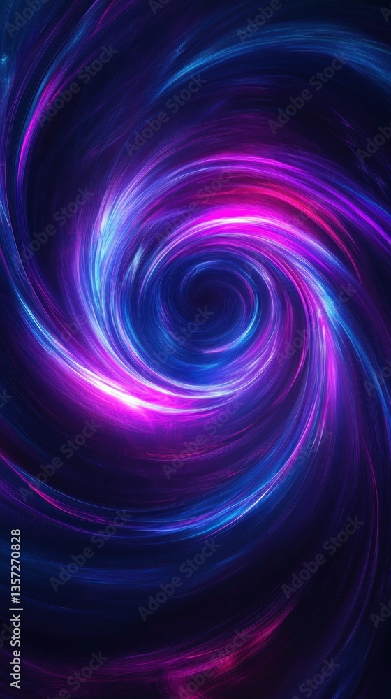 Obraz premium Luminous Swirl Energy Field with Deep Violet and Azure Light Streaks Abstract Universe Vortex
