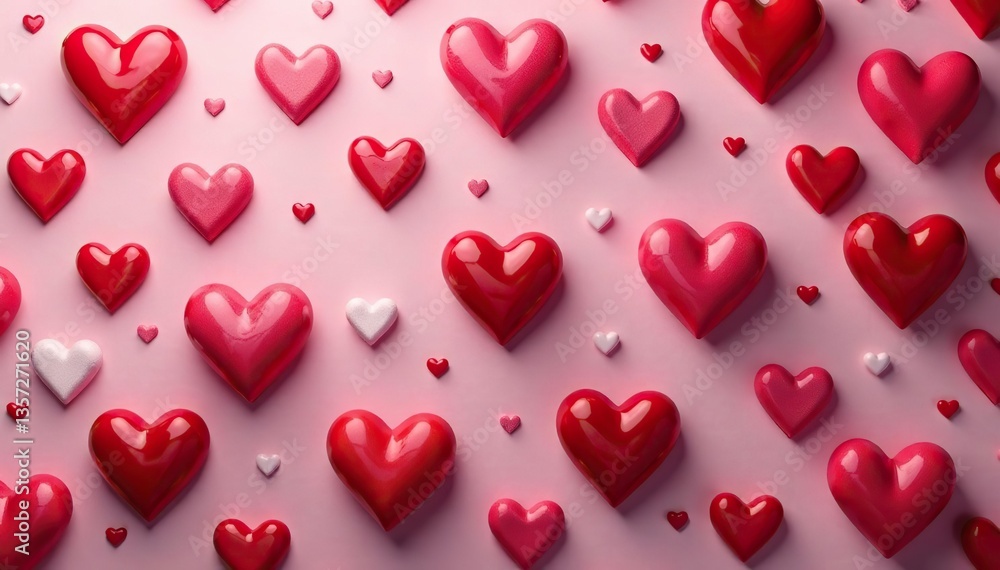 Asymmetrical abstract pattern of hearts on valentine background, design, abstract Asymmetrical abstract pattern of hearts on valentine background, design, abstract