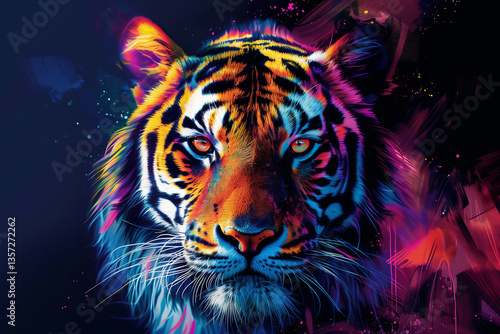 graphic colorful tiger pop art poster wallpaper background