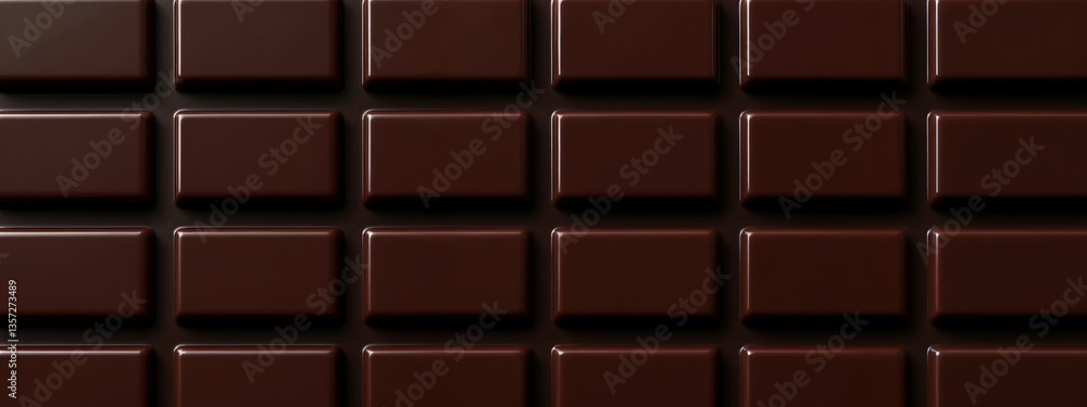 Naklejka premium A close up view of a dark chocolate bar.