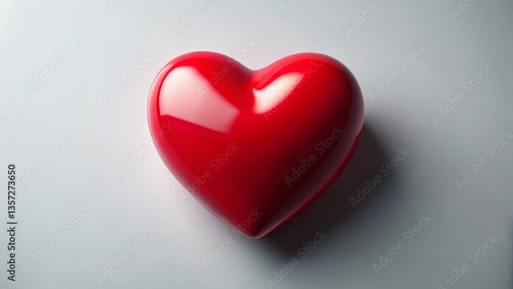 Minimalist Valentine's Day Heart Clip Art: Simple Red Heart on White Background Minimalist Valentine's Day Heart Clip Art: Simple Red Heart on White Background