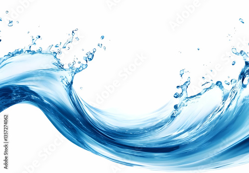 Wallpaper Mural A beautiful wave of clean blue water, illustrating the beauty and fluidity of nature in a minimalist design. Torontodigital.ca