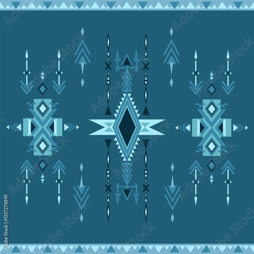 Abstract ethnic geometric pattern design for background or wallpaper.