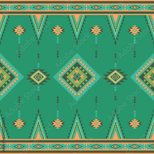 Abstract ethnic geometric pattern design for background or wallpaper.