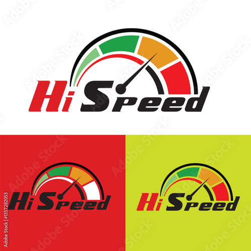 speedometer logo design with vector illustration.   
