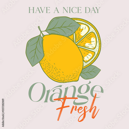 Orange graphic print design, summer fruit design , vintage grunge food fashion orange art, typography slogan text print design, California Malibu, fruit print graphics for t-shirt Design