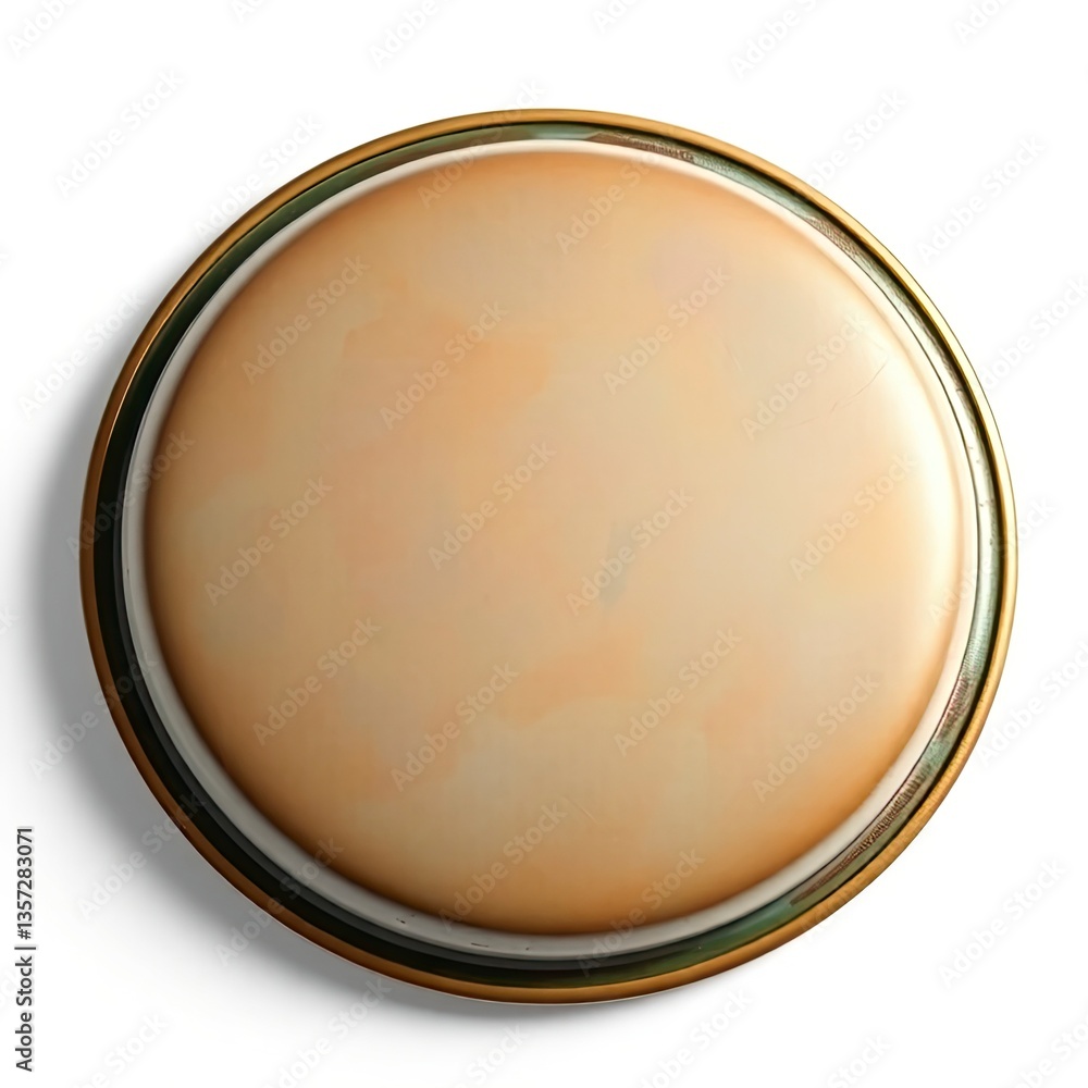 Round Metal Container Top View with Beige Surface and Shadow Round Metal Container Top View with Beige Surface and Shadow