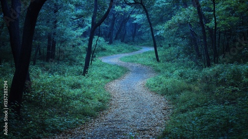 Transitioning trails blurred motion journey through lush forest nature photography serene environment dreamlike concept
