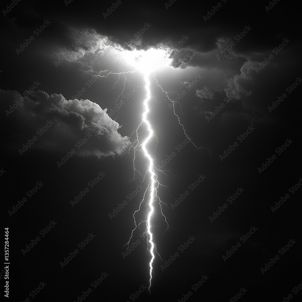 Dramatic Lightning Striking Dark Clouds Dramatic Lightning Striking Dark Clouds