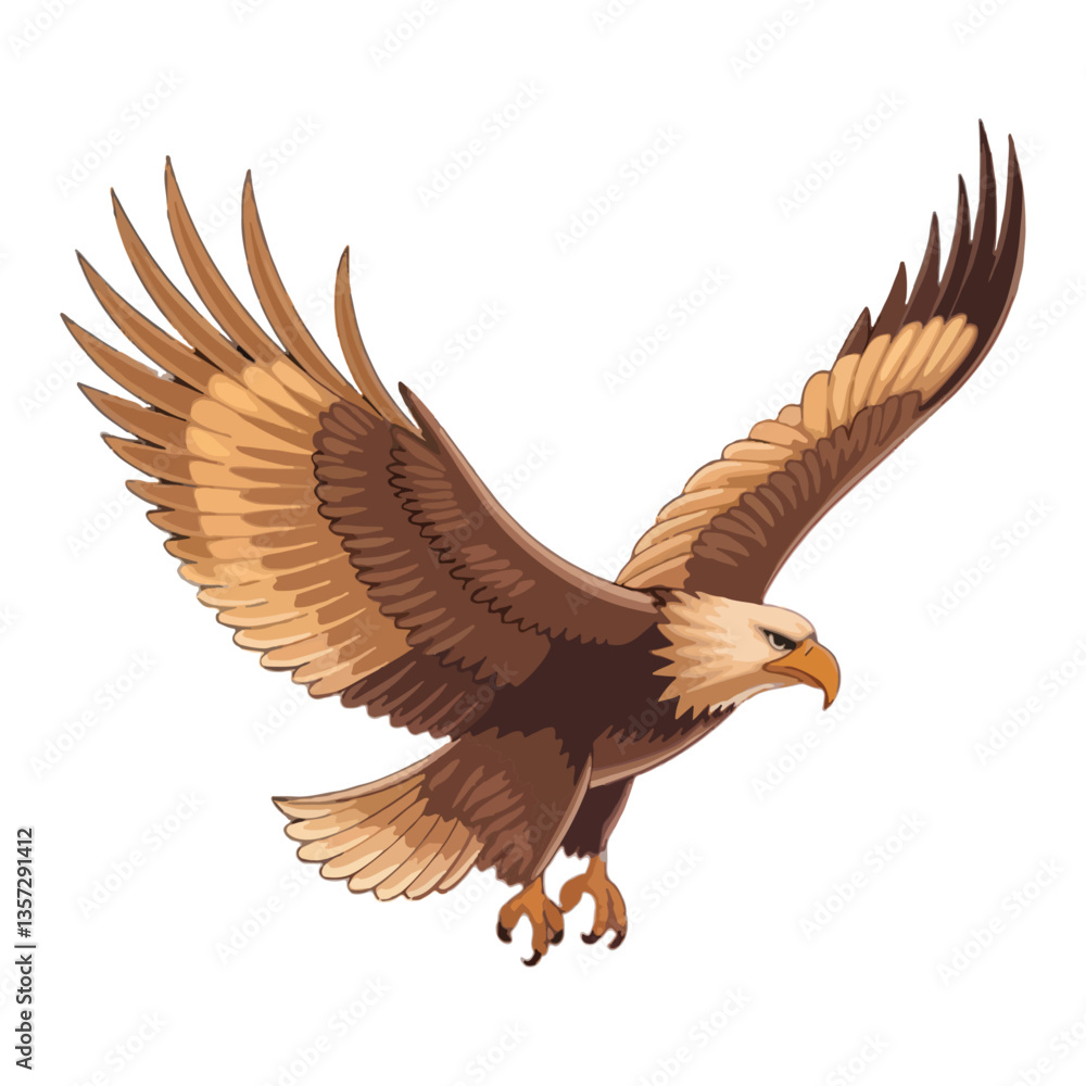 Obraz premium Flying Eagle Vector on transparent background