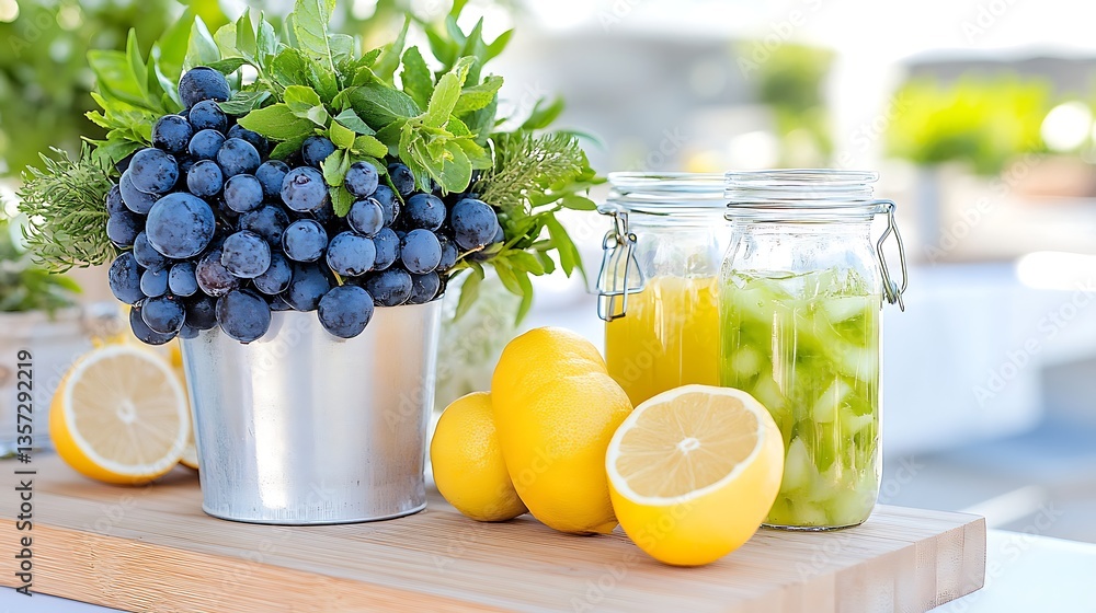 Fresh Grape Lemon Cucumber Drinks Summer Refreshment Healthy Lifestyle Fresh Grape Lemon Cucumber Drinks Summer Refreshment Healthy Lifestyle