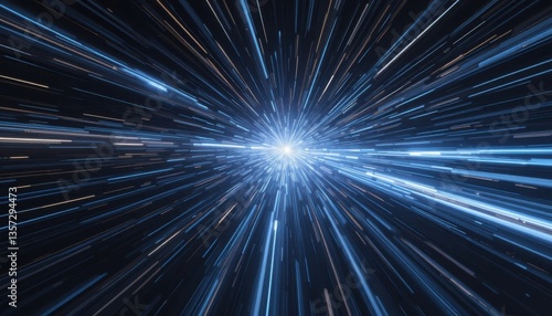 Journey through the Cosmos: An immersive view of an abstract space tunnel, drawing you deep into the heart of an energy.  