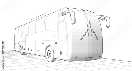 bus passenger transportation 3d illustration