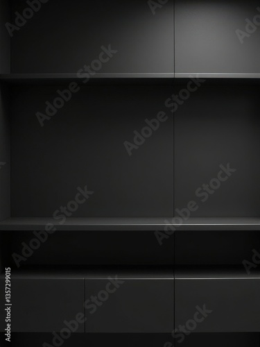 Brilliant Glossy White Tabletop Surface Illuminated by Studio Lights for Product Placement