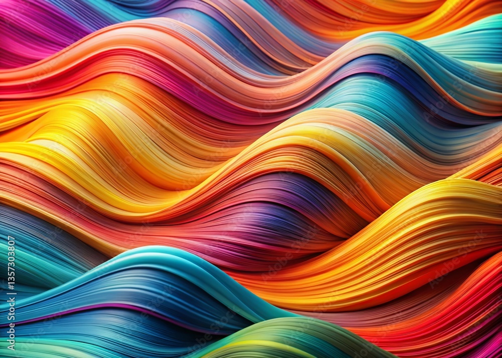 Naklejka premium Panoramic Abstract Wavy Lines Background Texture - Modern Design Element