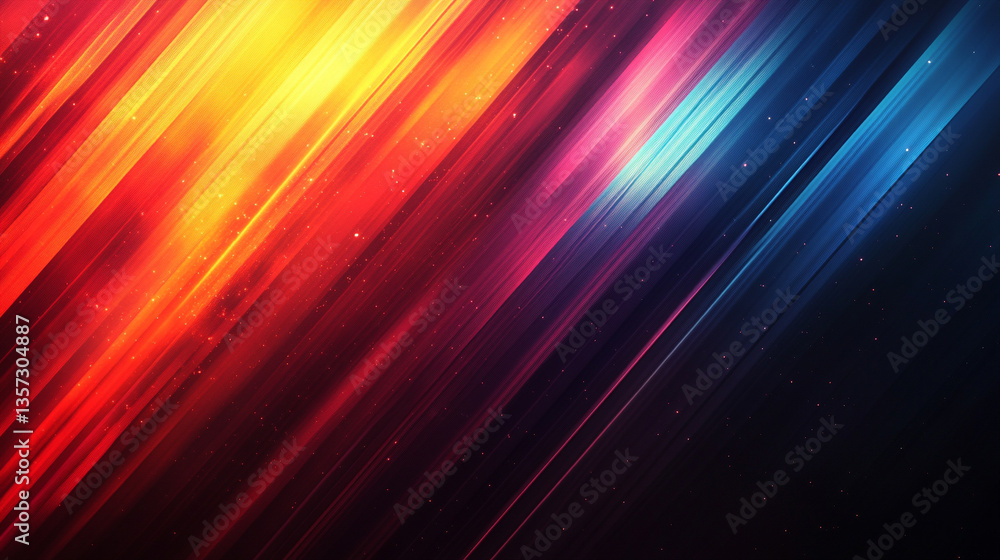 Obraz premium Dynamic motion blur with glowing gradient stripes over a dark background creating a sense of speed movement energy and mystery enhanced by dust noise grain effect for modern design