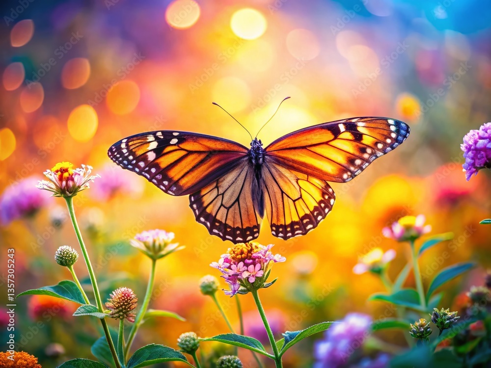 Naklejka premium Panoramic Butterfly Outline Clipart: Elegant Nature Design for Print & Web