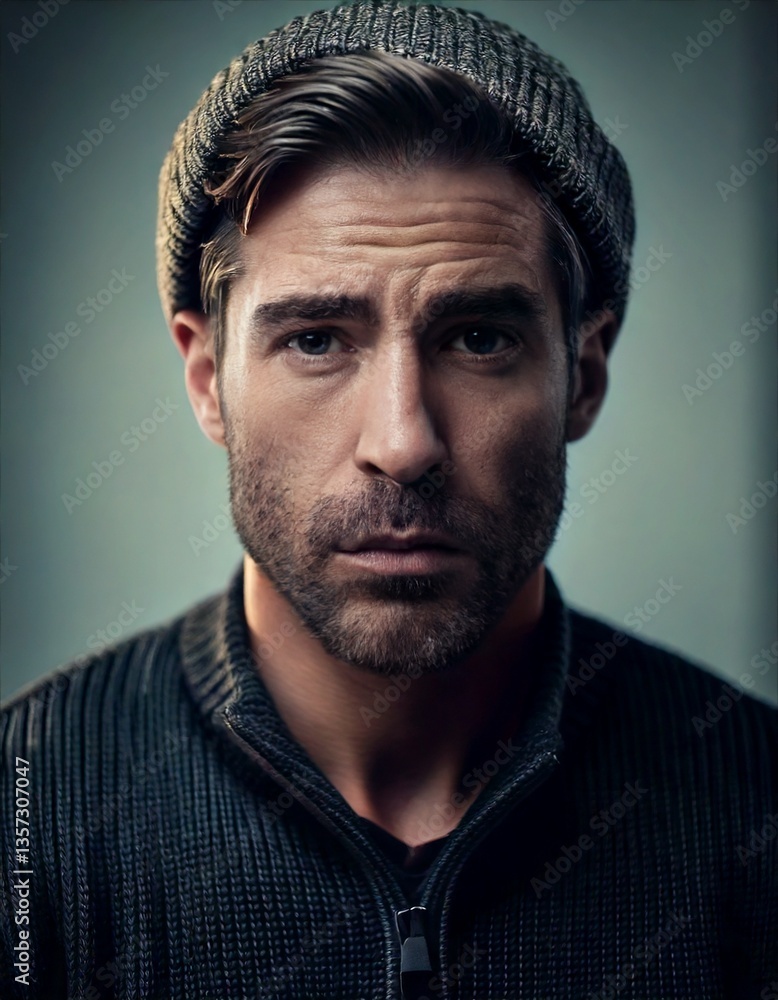 Fototapeta premium A man expressing sadness