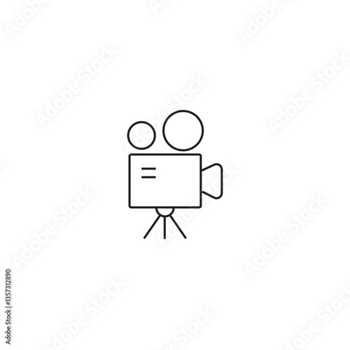 single outline icons camera shooting related to cinema or film and movie. linier icons collection. editable stroke. vector illustration