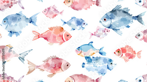Fish watercolor background