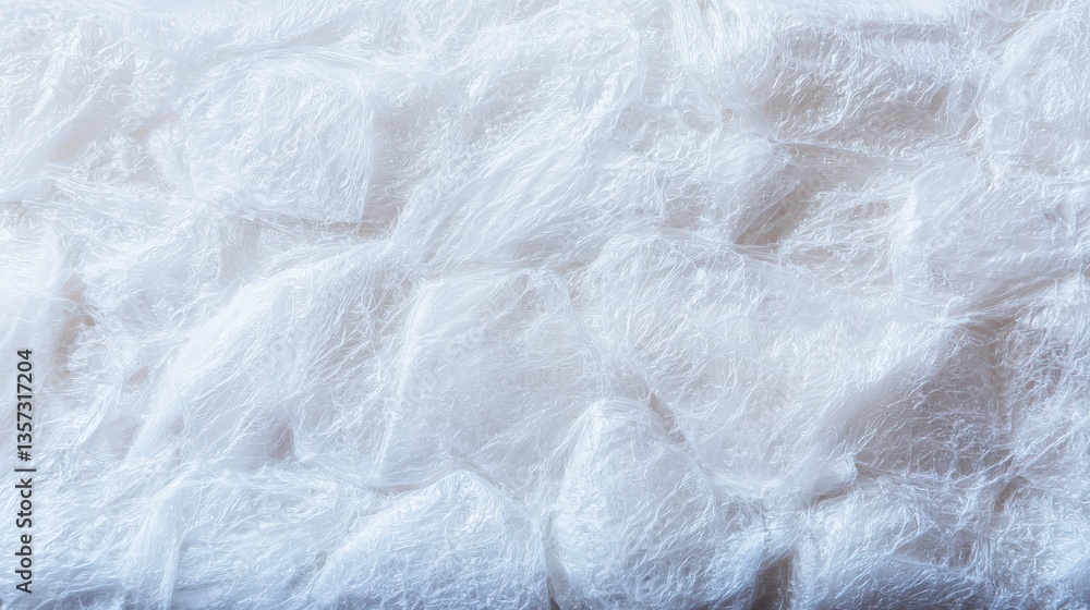 Obraz premium Detailed Close-Up of Plastic Wrapping Texture with Soft, Wavy Patterns for Artistic and Commercial Applications