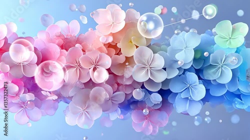 Dreamy Pastel Flowers: A Whimsical Floral Composition