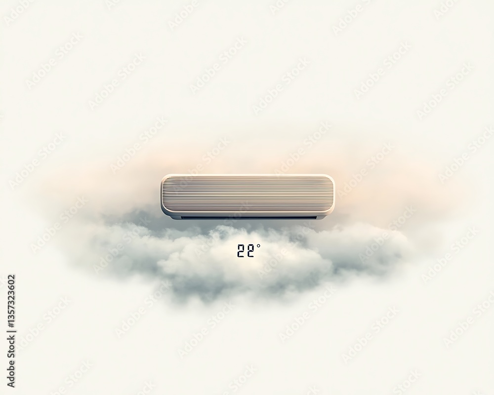 Fototapeta premium Wooden block on clouds with 22.
