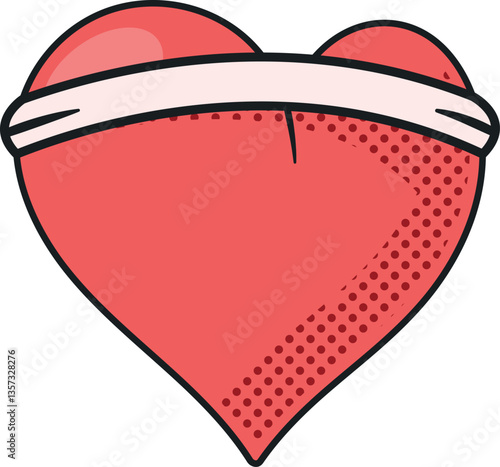Red heart bandaged vector illustration