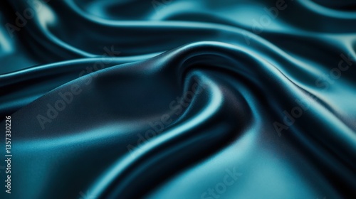 Wallpaper Mural Luxurious teal silk fabric with soft folds and elegant drape creating a smooth texture and rich color in a close up shot Torontodigital.ca