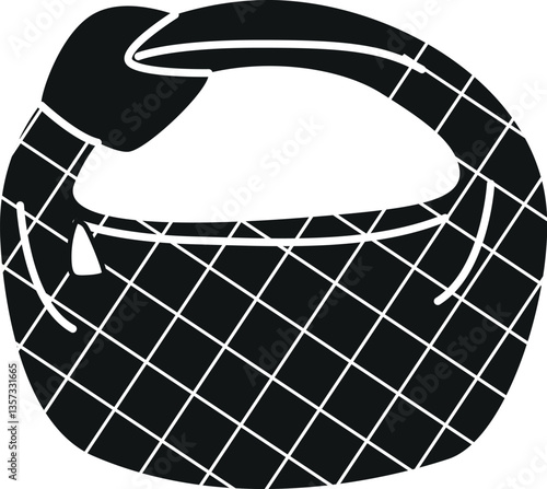 Black-and-white casual female bag vector illustration