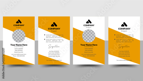 Modern Identity Card Id Card Layout with white Accents, Modern and minimalist id card template, 
Creative id card design for your company employee
Modern and simple id card design bundle, Corporate id