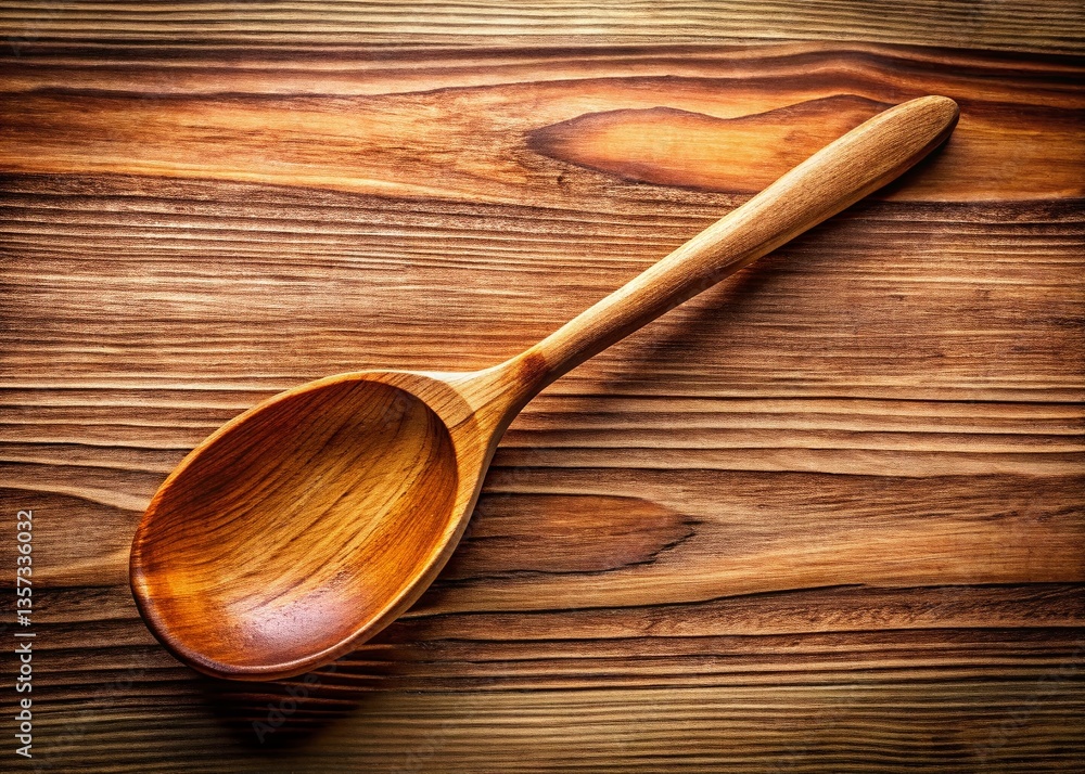 Rustic Wooden Spoon with Handle, Copy Space, Kitchen Utensil, Cooking Tool, Food Photography Rustic Wooden Spoon with Handle, Copy Space, Kitchen Utensil, Cooking Tool, Food Photography