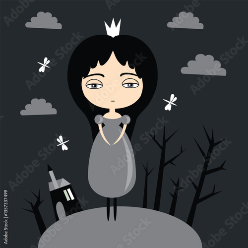 Melancholy Princess in a Dark Fairytale