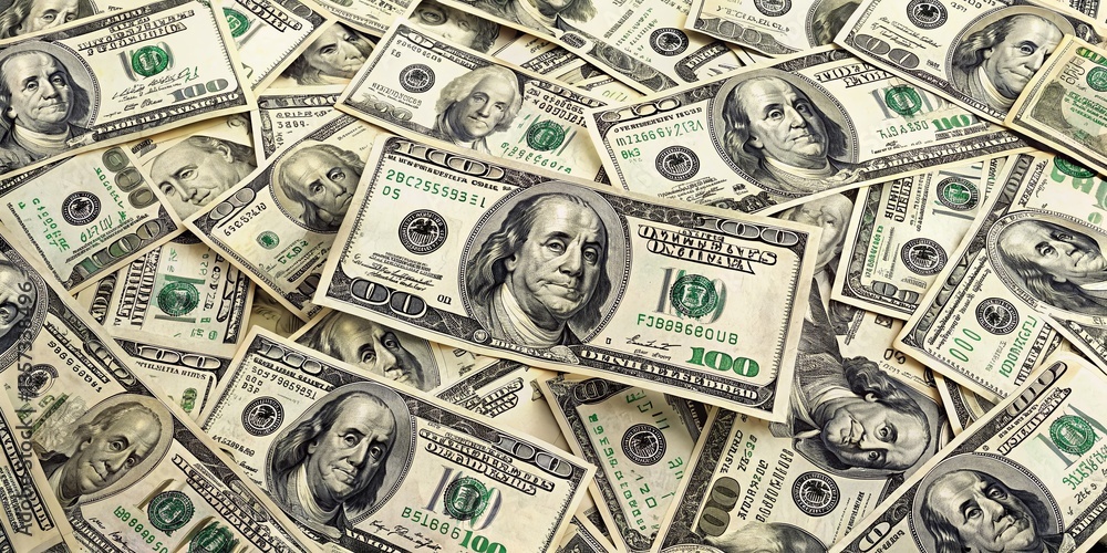 Scattered Clipart Dollar Bills, Rule of Thirds Composition, Finance & Money Background Scattered Clipart Dollar Bills, Rule of Thirds Composition, Finance & Money Background