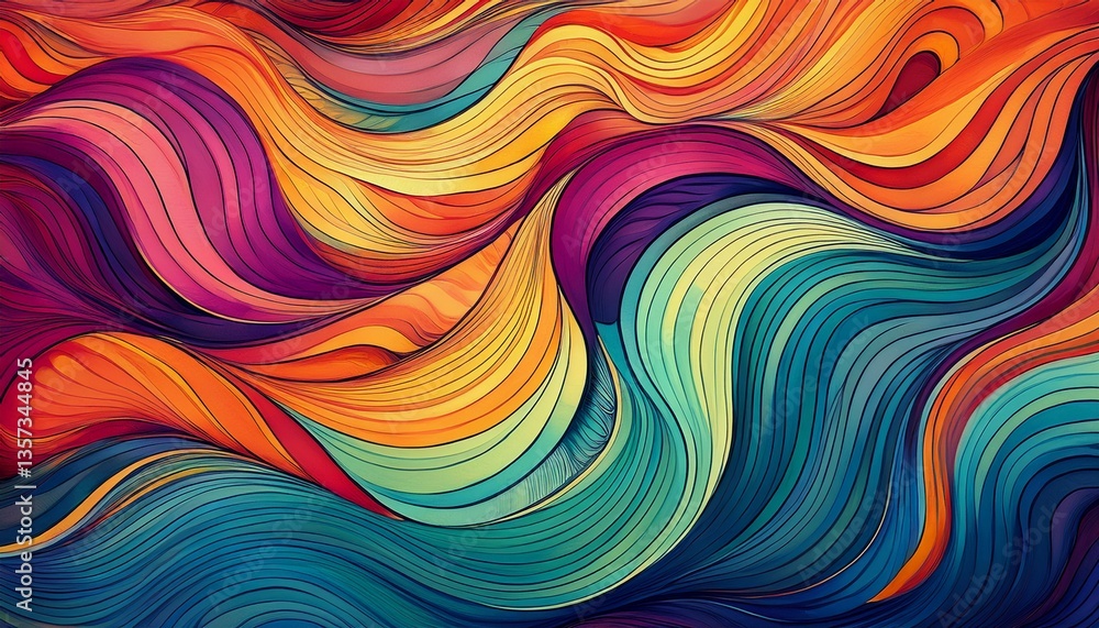 Obraz premium abstract wavy pattern with vibrant colors