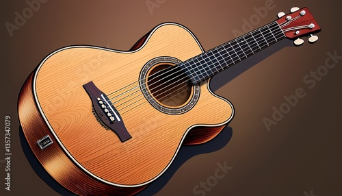 high quality acoustic guitar with wooden finish featuring six strings and a classic body design perfect for music enthusiasts and professionals