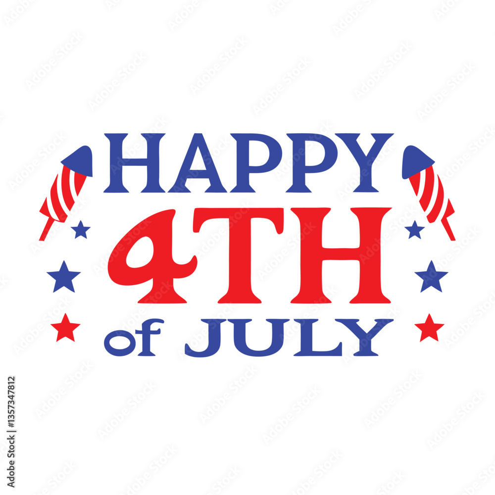 4th of July Typography Vector Art | Patriotic T-Shirt Design and Independence Day Text Illustration 4th of July Typography Vector Art | Patriotic T-Shirt Design and Independence Day Text Illustration