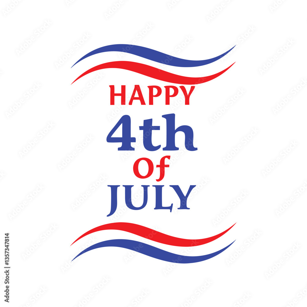 4th of July Typography Vector Art | Patriotic T-Shirt Design and Independence Day Text Illustration 4th of July Typography Vector Art | Patriotic T-Shirt Design and Independence Day Text Illustration