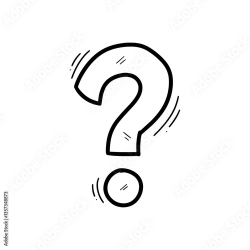Hand Drawn Question Mark Illustration. Doodle Vector. Isolated on White Background - EPS 10 Vector