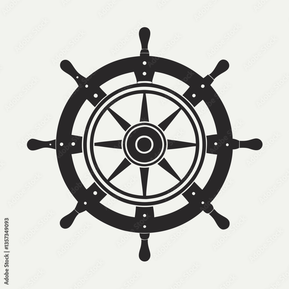 Obraz premium ship steering wheel