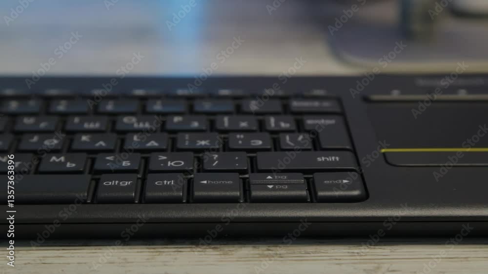 Office keyboard on desk, close-up Office keyboard on desk, close-up
