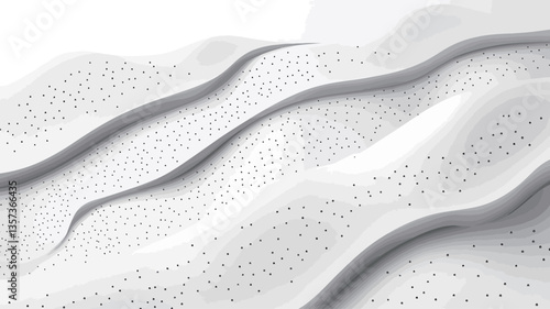 The image presents a close-up view of an abstract texture.  The dominant color is white, with subtle variations in shading to create a sense of depth and form. The texture consists of undulating,