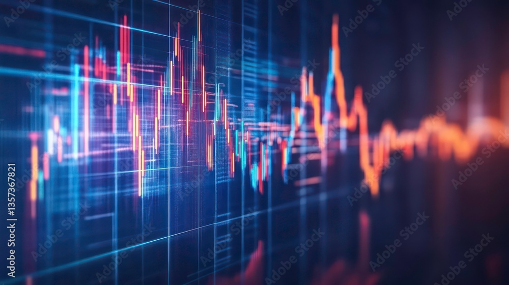 Financial data displayed on screen. Charts showing stock market activity. Possible use for stock or business presentations Financial data displayed on screen. Charts showing stock market activity. Possible use for stock or business presentations