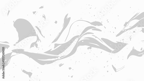 The image showcases a digitally rendered abstract representation of a flowing white liquid.  The liquid appears smooth and creamy, forming dynamic swirls and waves against a pure white background.