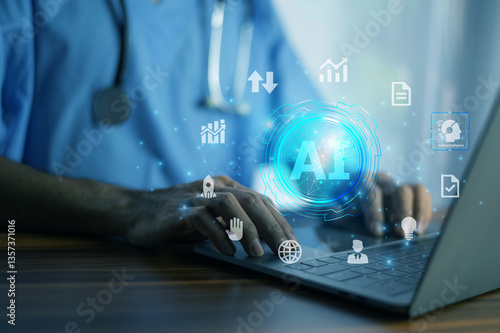 Obraz na płótnie Data analytics tools help doctors analyze trends in patient outcomes and population health. w salonie