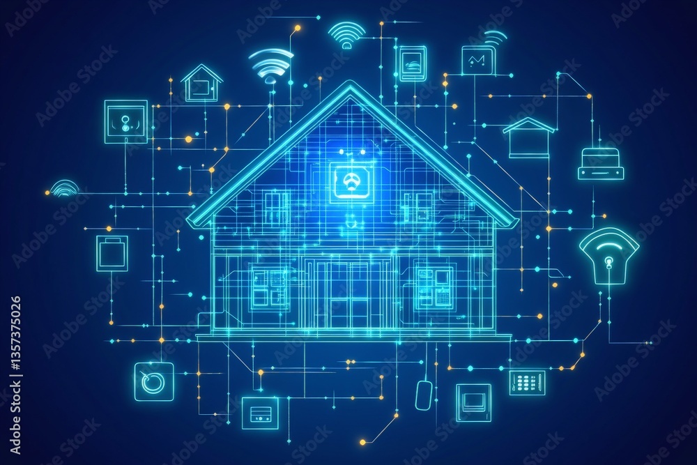 illustration for smart home system illustration for smart home system