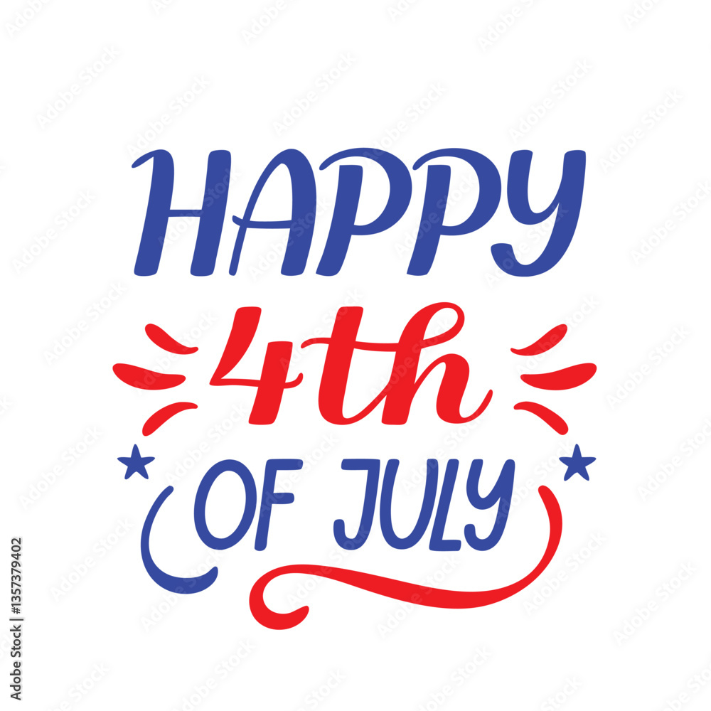 4th of July Typography Vector Art | Patriotic T-Shirt Text Illustration Design 4th of July Typography Vector Art | Patriotic T-Shirt Text Illustration Design