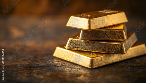 Wallpaper Mural Bullion bars arranged to depict graph illustrating gold value trends. Bullion bars are meticulously organized to create a visual representation Torontodigital.ca