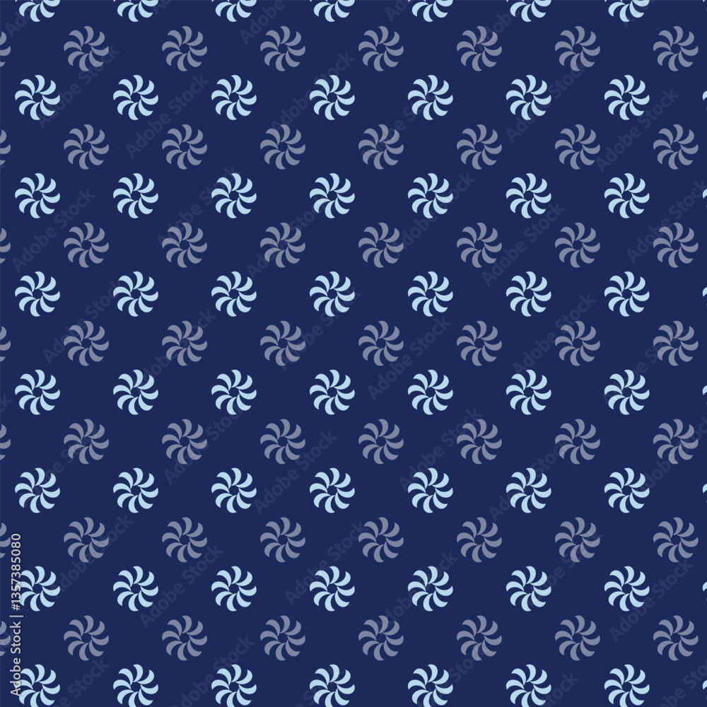 Small white flowers pattern doodle shapes motif continuous blue background. Modern floral fabric design textile swatch ladies dress, men's shirt all over print block. Small white flowers pattern doodle shapes motif continuous blue background. Modern floral fabric design textile swatch ladies dress, men's shirt all over print block.